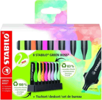 Stabilo GREEN BOSS Pastel 2-5mm Szövegkiemelő készlet - Vegyes színek (8 db / csomag)