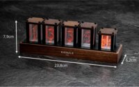 Kienzle LED Nixie Digitális Asztali Óra Ébresztővel - Fekete/Barna