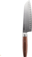 Gefu ENNO Bordázott Acél Santoku kés diófa markolattal 18cm - Barna