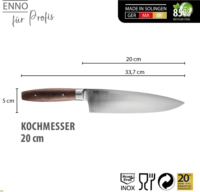 Gefu ENNO Acél Séfkés diófa markolattal 20 cm - Barna