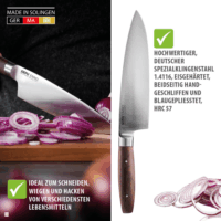 Gefu ENNO Acél Séfkés diófa markolattal 20 cm - Barna