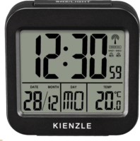 Kienzle 15374 Utazó Ébresztőóra Hőmérséklet jelzővel 77 x 22 x 77 mm - Fekete