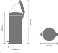 Brabantia NewIcon 30 Literes Pedálos Acél szemetes - Bronz