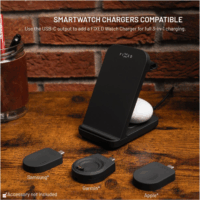 Fixed FIXPOS-U-BK 3in1 (Telefon / Fülhallgató / Óra) Wireless töltő 25W - Fekete