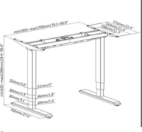 Equip 650805 Motoros állítható Asztal láb 62cm-128cm - Fekete
