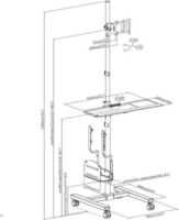 Equip 650171 Monitor 17"-32" Munkaállomás állvány - Fekete