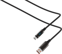 S-Link UC-066 USB-C apa - USB-A apa 66W Adat és töltőkábel 1m - Fekete
