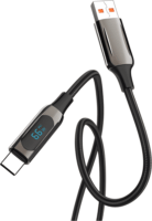 S-Link UC-066 USB-C apa - USB-A apa 66W Adat és töltőkábel 1m - Fekete