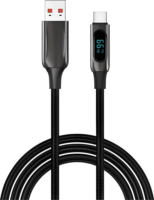 S-Link UC-066 USB-C apa - USB-A apa 66W Adat és töltőkábel 1m - Fekete