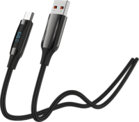S-Link UC-066 USB-C apa - USB-A apa 66W Adat és töltőkábel 1m - Fekete