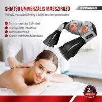Vivamax YC-303DS Shiatsu Hőterápiás Masszírozó - Fekete/Ezüst