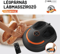 EcoLogic FE-5307 Légpárnás lábmasszírozó készülék hőterápiával - Fekete