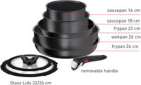 Tefal Ingenio Daily Chef Alumínium Edénykészlet - Fekete (8 részes)