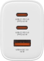 Verbatim 32353 Essentials 2xUSB-C / 1xUSB-A Hálózati gyorstöltő 65W - Fehér
