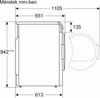 Bosch WQB246CNBY Hőszivattyús Szárítógép 9kg 194kWh - Fehér
