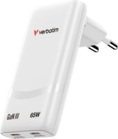 Verbatim 32355 Fold n Go 2x USB-C Hálózati Gyorstöltő Adapter 65W - Fehér
