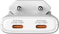 Verbatim 32355 Fold n Go 2x USB-C Hálózati Gyorstöltő Adapter 65W - Fehér