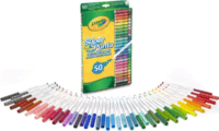 Crayola Vékonyan és vastagon fogó lemosható filctoll készlet Vegyes színek (50 db/csomag)