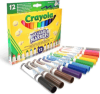 Crayola Lemosható tompahegyű filctoll készlet - Vegyes színek (12 db / csomag)