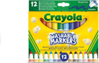 Crayola Lemosható tompahegyű filctoll készlet - Vegyes színek (12 db / csomag)