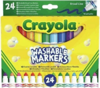Crayola Tompahegyű lemosható filctoll - Vegyes színek (24 db / csomag)