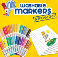 Crayola Lemosható minifilctoll készlet tartóban - Vegyes színek (25 db / csomag)