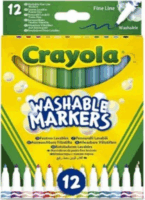 Crayola Lemosható vékonyhegyű filctoll készlet - Vegyes színek (12 db / csomag)