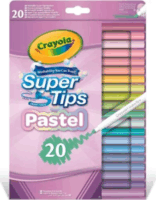 Crayola SuperTips kimosható filctoll készlet - Vegyes pasztell színek (20 db/csomag)