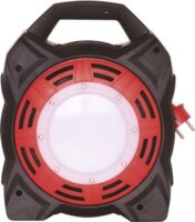 EMOS P08215 Kültéri Hálózati hosszabító Kábeldob Reflektorral 4 aljzattal 15 méter - Piros/Fekete