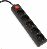 Platinet 250V Hálózati Elosztó 5 aljzatos 1.5m - Fekete