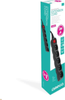 Platinet 220V Hálózati Elosztó 5 aljzatos 3m - Fekete