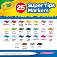Crayola SuperTips 65 darabos kimosható filctoll és papír készlet