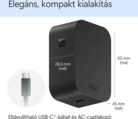 Microsoft Surface USB-C Fali Laptop Töltő 45W - Fekete
