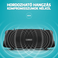 LAMAX Eclipse1 Hordozható Bluetooth Hangszóró 60 Watt - Fekete