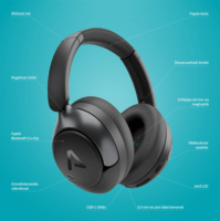 LAMAX HighComfort2 ANC Bluetooth Fejhallgató Headset - Fekete
