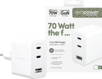 PanzerGlass Empower 2x USB-C 1x USB-A Gyorstöltő 70W - Fehér
