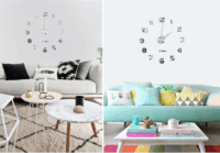 Ruhhy DYI felragasztható falióra 60-130cm - Ezüst