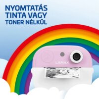 LAMAX InstaKid2 Play Hőpapíros Gyerek Fényképezőgép 48MP / FullHD - Rózsaszín