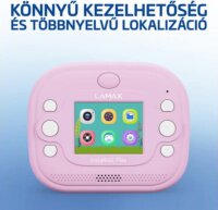 LAMAX InstaKid2 Play Hőpapíros Gyerek Fényképezőgép 48MP / FullHD - Rózsaszín