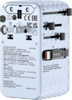 Verbatim 30186 Charge n Travel Univerzális Utazó Adapter 70W 2xUSB-C kábellel - Kék