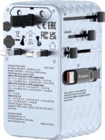 Verbatim 30186 Charge n Travel Univerzális Utazó Adapter 70W 2xUSB-C kábellel - Kék