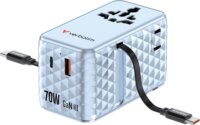 Verbatim 30186 Charge n Travel Univerzális Utazó Adapter 70W 2xUSB-C kábellel - Kék