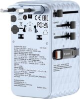 Verbatim 30186 Charge n Travel Univerzális Utazó Adapter 70W 2xUSB-C kábellel - Kék