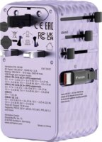 Verbatim 30186 Charge n Travel Univerzális Utazó Adapter 70W 2xUSB-C kábellel - Lila