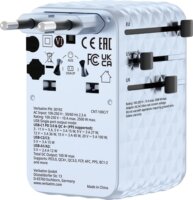 Verbatim 30191 Charge n Travel Univerzális Utazó Adapter 100W USB-C kábellel - Kék
