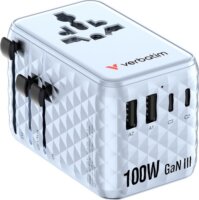 Verbatim 30191 Charge n Travel Univerzális Utazó Adapter 100W USB-C kábellel - Kék
