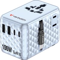 Verbatim 30191 Charge n Travel Univerzális Utazó Adapter 100W USB-C kábellel - Kék