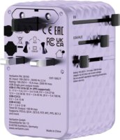 Verbatim 30191 Charge n Travel Univerzális Utazó Adapter 100W USB-C kábellel - Lila