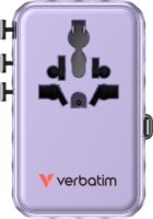 Verbatim 30191 Charge n Travel Univerzális Utazó Adapter 100W USB-C kábellel - Lila