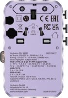 Verbatim 30191 Charge n Travel Univerzális Utazó Adapter 100W USB-C kábellel - Lila